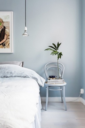  Dormitorio en tonos azules.