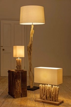  Lámparas de pie de madera