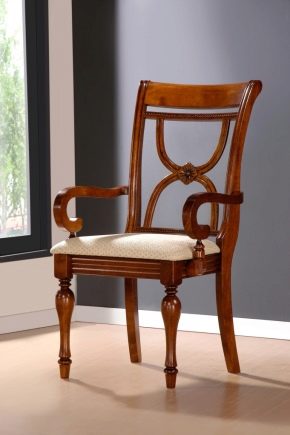  Wooden chairs with padded seat