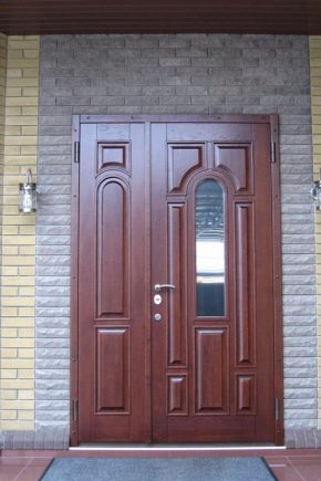  Puertas dobles de entrada de metal.