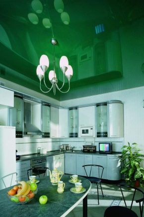  Glossy stretch ceilings: types and colors