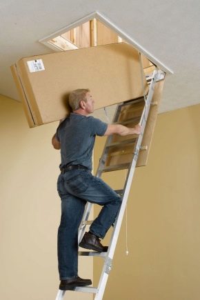  Cầu thang có thể gập lại lên gác mái: ưu điểm và khuyết điểm