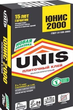  Unis 2000 tutkal: özellikleri, tüketimi ve uygulaması
