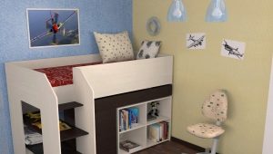  Children's loft bed with working area