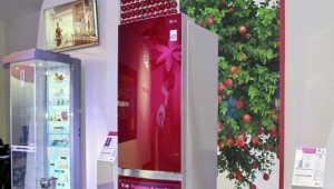  LG réfrigérateur avec des fleurs