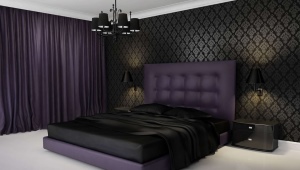  Dormitorio en colores oscuros.