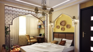  Dormitorio en estilo oriental.