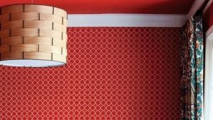  Red wallpaper in the interior design
