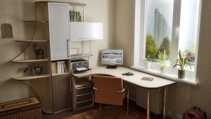  Γωνιακό γραφείο υπολογιστή με ράφι: χαρακτηριστικά επιλογής