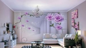  Wallpaper 3D pentru sala: extinderea limitelor din apartament