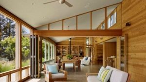  Bahagian dalam rumah kayu: pilihan untuk reka bentuk dalaman