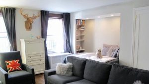  Bir yatak ile oturma odasının tasarım özellikleri