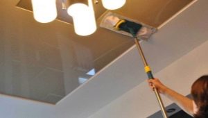 How to wash the glossy stretch ceiling without stains at home?