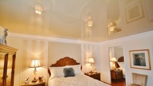  Curtain ceilings for the bedroom: types and designs