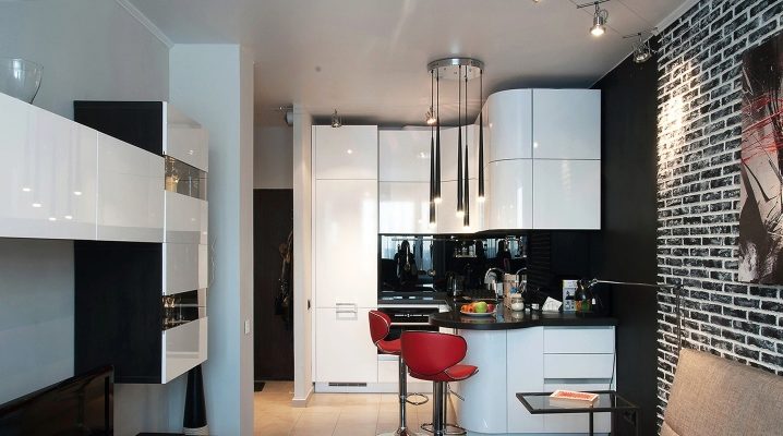  Design-Küche-Wohnzimmer Fläche von 12 Quadratmetern. m