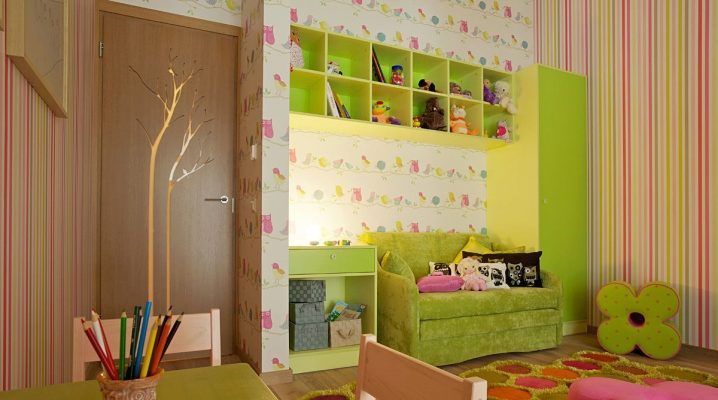  Kombinuotas vaikų kambario tapetai