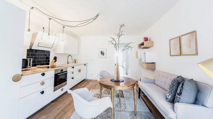  Design kök-vardagsrum på 15 kvadratmeter. m