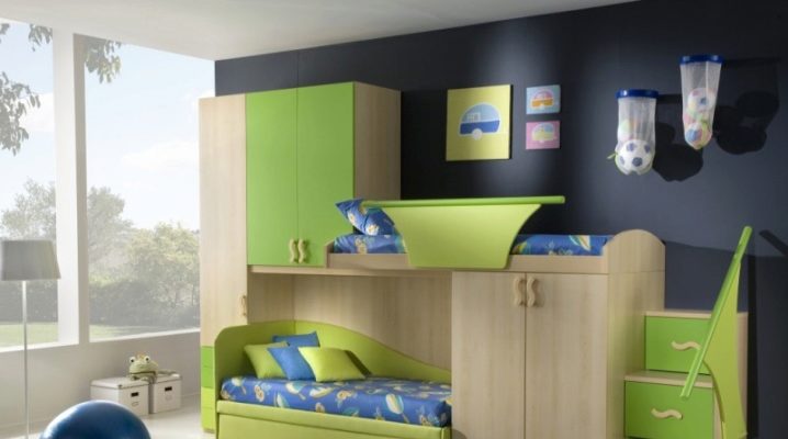  Bunk bed for children with wardrobe