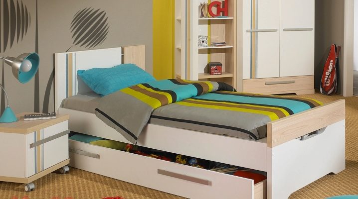  Εφηβικό κρεβάτι με συρτάρια