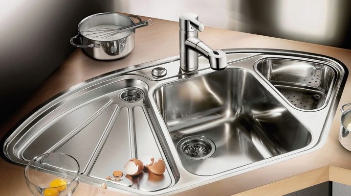  Stainless steel corner sinks for the kitchen