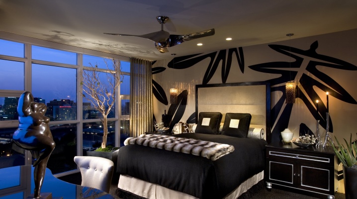  Siyah yatak odası tasarımı