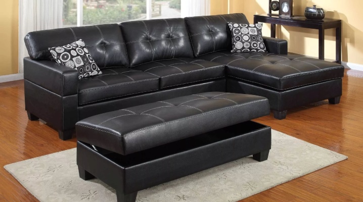  Sofa da màu đen