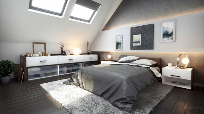 Özel bir evde güzel yatak odası tasarımı