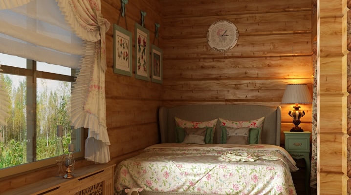  Bedroom in a wooden house