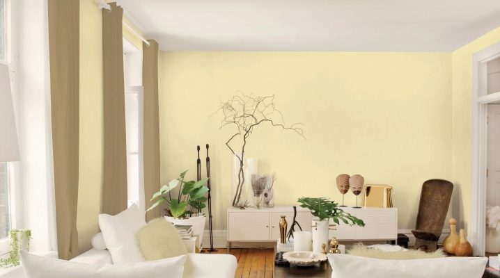  Sarı duvar kağıtları: odaya konfor ve ışık katın
