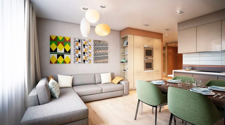 Modern design av en tre-rums lägenhet