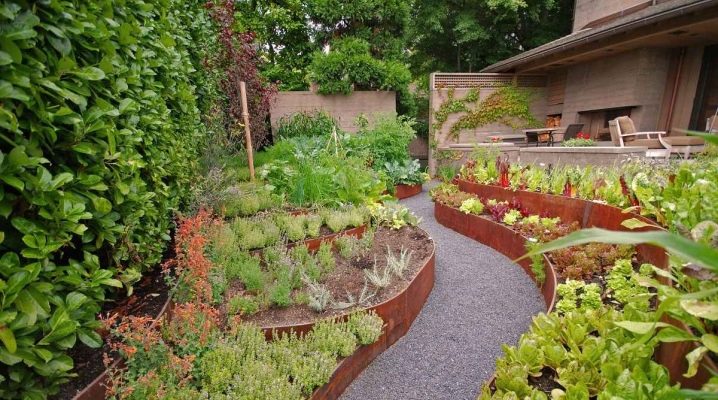  Den subtilitet av designen av trädgården och trädgården i ett privat hus