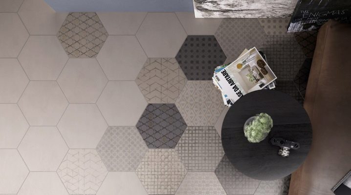  Πλακάκια δαπέδου Hexagon: ενδιαφέρουσες ιδέες εσωτερικού σχεδιασμού