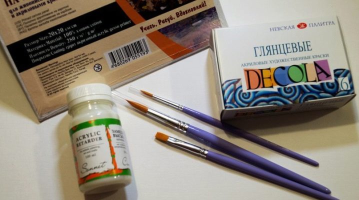  Drying inhibitor for acrylic paints: application features