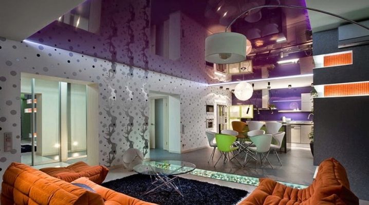  Stretch οροφές στο εσωτερικό: οι ιδέες σχεδιασμού των διαφορετικών δωματίων