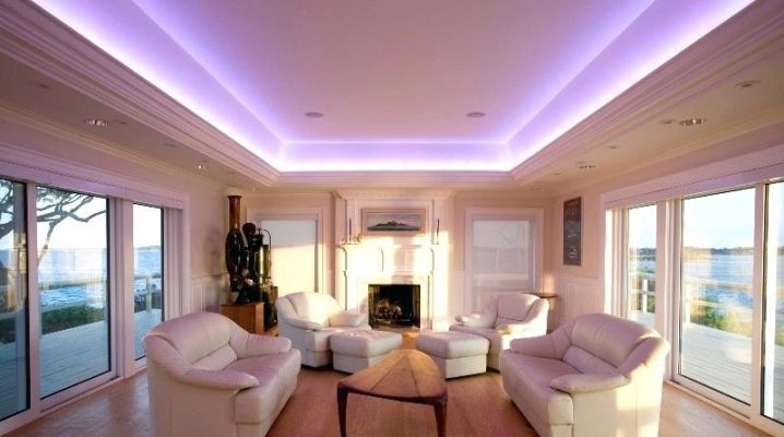  LED şeritli gergin tavan lambaları: özellikler ve kurulum