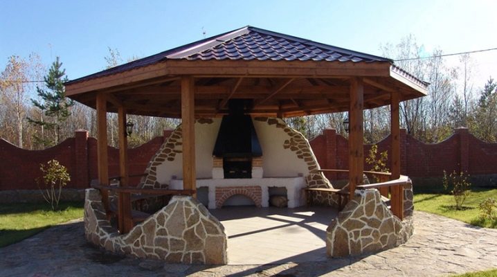  Gazebo with barbecue: projects of beautiful designs