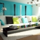  How beautiful to decorate the interior with turquoise wallpaper?