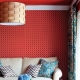  Red wallpaper in the interior design