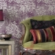  Wallpaper in violet colors in a modern interior