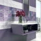  تصميم الحمام مع البلاط أرجواني